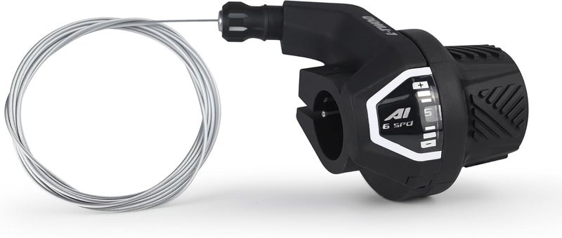 FOMAS Bike Shift Lever for 22.2 Handlebar (Black, 6 Speed) - Image 1